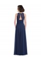 Chiffon A-Line Long Floor Length Sleeveless Keyhole Back Bridesmaid Dress Barrie