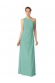 Soft Chiffon A-Line Long Sleeveless Jade Bridesmaid Dress Barrie