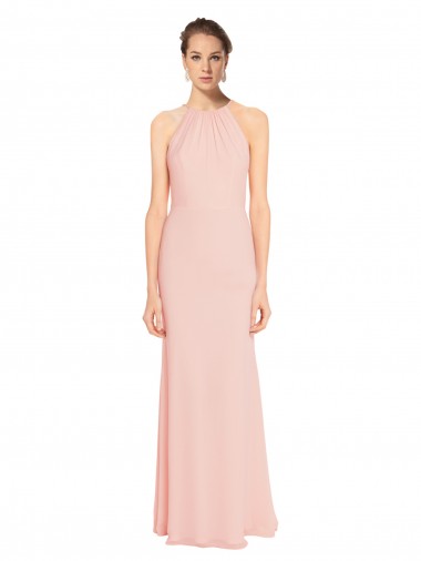 Chiffon Long A-Line Sleeveless Bridesmaid Dress Barrie
