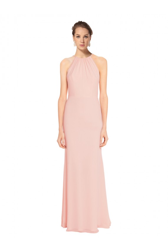 Chiffon Long A-Line Sleeveless Bridesmaid Dress Barrie