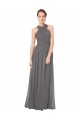 Soft Chiffon A-Line Long Sleeveless Keyhole Back Bridesmaid Dress Barrie