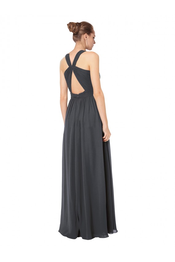 Soft Chiffon A-Line Long Sleeveless Keyhole Back Bridesmaid Dress Barrie