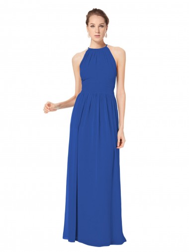 Chiffon A-Line Long Sleeveless Keyhole Back Bridesmaid Dress / Evening Dress Barrie