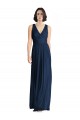 Chiffon A-Line Long Floor Length Sleeveless Dark Navy Bridesmaid Dresses Barrie