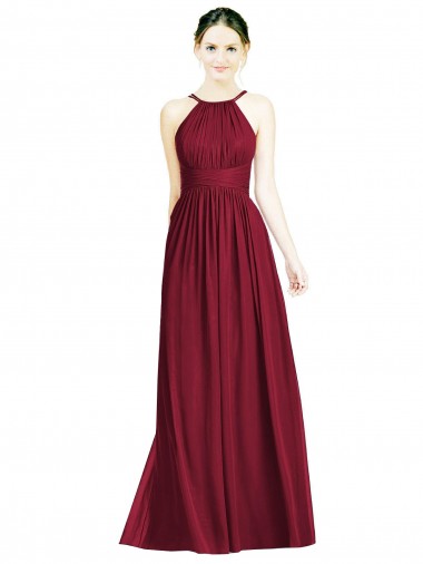 Chiffon A-Line Long Sleeveless Open Back Formal Dress / Bridesmaid Dress Barrie
