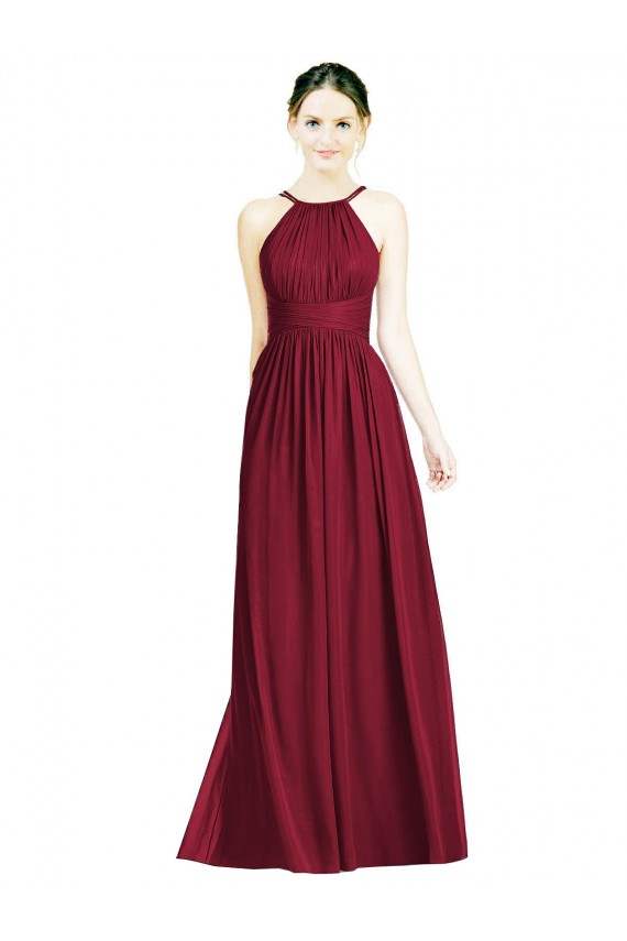 Chiffon A-Line Long Sleeveless Open Back Formal Dress / Bridesmaid Dress Barrie