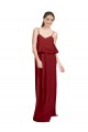 Chiffon A-Line Long Sleeveless Spaghetti Straps Criss Cross Open Back Bridesmaid Dresses Barrie