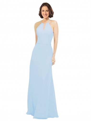 Soft Chiffon A-Line Long Sleeveless Wedding Party Dress Barrie