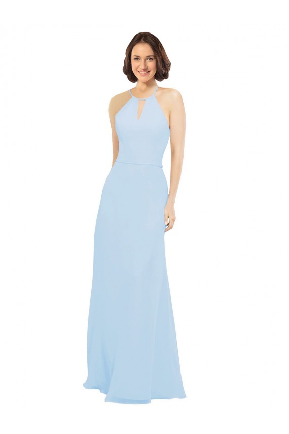 Soft Chiffon A-Line Long Sleeveless Wedding Party Dress Barrie