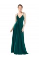 Chiffon A-Line Long Sleeveless V-Neck Keyhole Back Bridesmaid Dresses Barrie