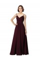 Soft Chiffon A-Line Sleeveless Burgundy Gold Bridesmaid Gown Barrie