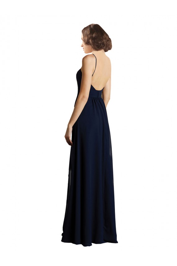 Chiffon A-Line Long Sleeveless Bridesmaid Dress & Gowns Barrie