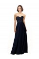 Soft Chiffon Sheath Long Sleeveless Dark Navy Bridesmaid Dresses Barrie