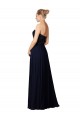 Soft Chiffon Sheath Long Sleeveless Dark Navy Bridesmaid Dresses Barrie