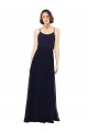 Soft Chiffon Sheath Sheath Sleeveless Dark Navy Bridal Party Dress Barrie