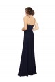 Soft Chiffon Sheath Sheath Sleeveless Dark Navy Bridal Party Dress Barrie