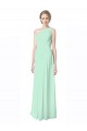 Soft Chiffon A-Line Long Sleeveless Mint Green Bridesmaid Dress Barrie