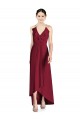 Soft Chiffon Long Sleeveless Open Back High Low Bridesmaid Dress Barrie