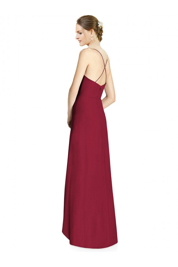 Soft Chiffon Long Sleeveless Open Back High Low Bridesmaid Dress Barrie