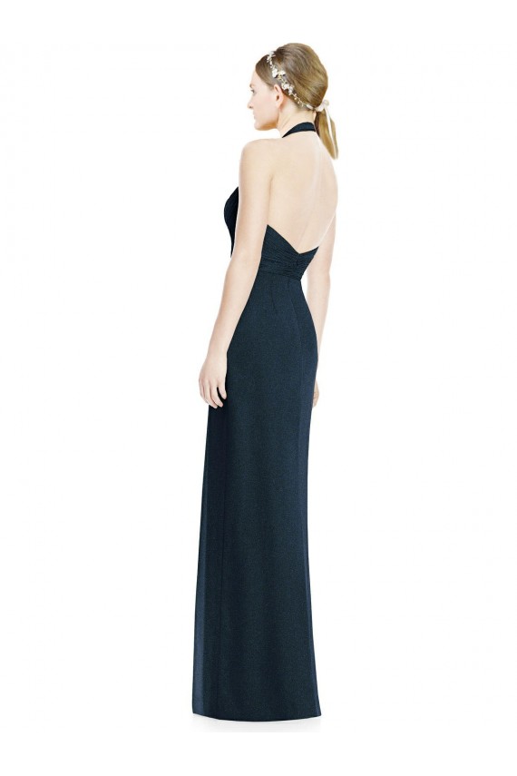 Soft Chiffon A-Line Long Sleeveless Open Back Side Front Slit Bridesmaid Dresses Barrie