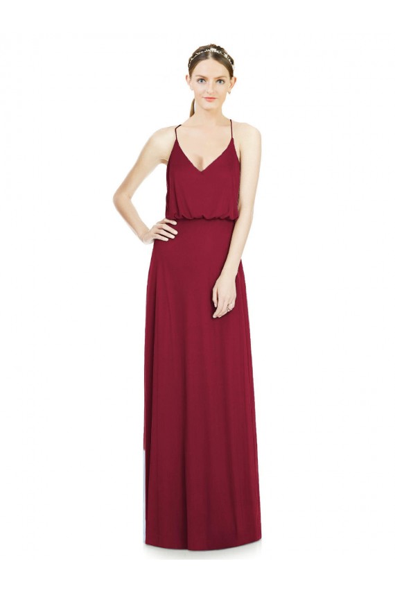 Soft Chiffon A-Line Long Sleeveless Burgundy Bridesmaid Dresses Barrie