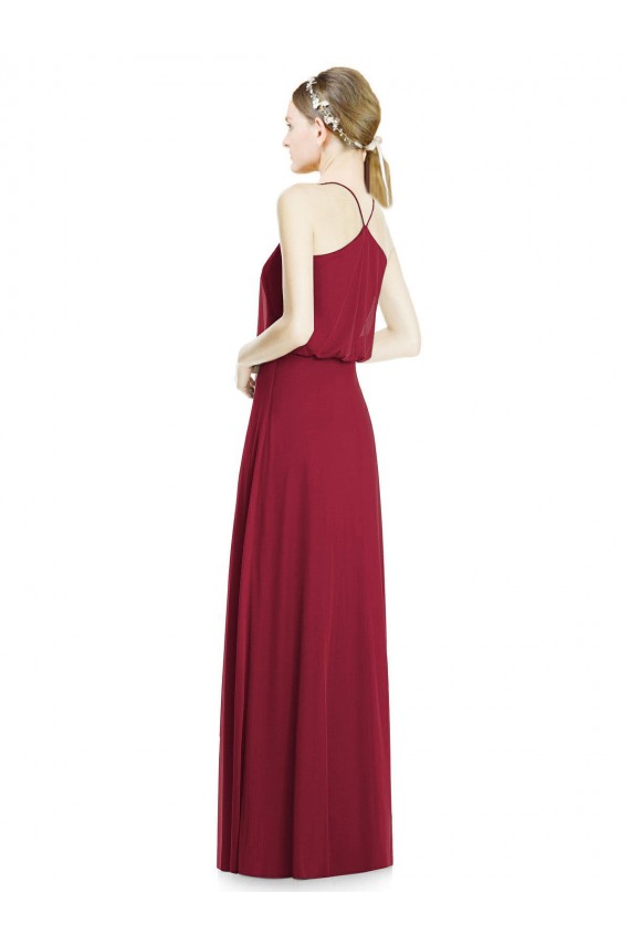 Soft Chiffon A-Line Long Sleeveless Burgundy Bridesmaid Dresses Barrie