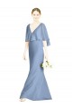 Soft Chiffon Trumpet Long Sleeveless Dusty Blue Bridesmaid Dress Barrie