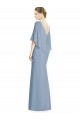Soft Chiffon Trumpet Long Sleeveless Dusty Blue Bridesmaid Dress Barrie