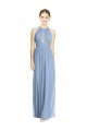 Chiffon A-Line Sleeveless Dusty Blue Wedding Party Dress Barrie