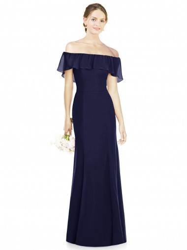 Luxe Chiffon Trumpet Long Sleeveless Bridesmaid Dress Barrie