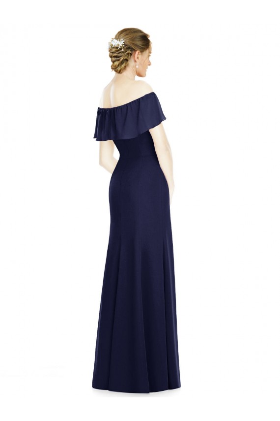 Luxe Chiffon Trumpet Long Sleeveless Bridesmaid Dress Barrie