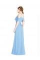 Soft Chiffon A-Line Long Cold Shoulder Low Back Formal Dress / Bridesmaid Dress Barrie