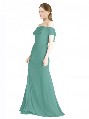 Soft Chiffon Long Sleeveless Bridal Party Dress Barrie