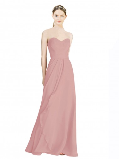 Soft Chiffon A-Line Long Sleeveless Low Back Bridesmaid Dress / Formal Dress Barrie