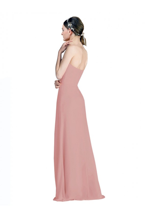 Soft Chiffon A-Line Long Sleeveless Low Back Bridesmaid Dress / Formal Dress Barrie