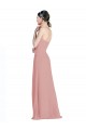 Soft Chiffon A-Line Long Sleeveless Low Back Bridesmaid Dress / Formal Dress Barrie