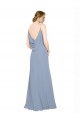 Chiffon A-Line Long Sleeveless Dusty Blue Bridesmaid Dress / Evening Dress Barrie