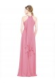 Chiffon A-Line Long Sleeveless Skin Pink Bridesmaid Dress / Evening Dress Barrie