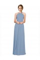Chiffon A-Line Long Sleeveless Criss Cross Open Back Bridesmaid Dress / Evening Dress Barrie