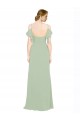 Lxue Chiffon A-Line Long Sleeveless Low Back Bridesmaid Dress Barrie