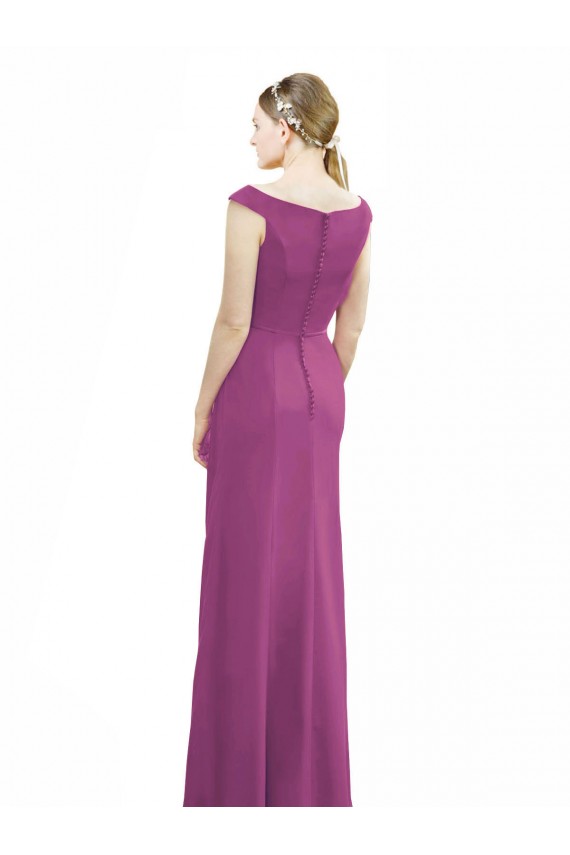 Soft Chiffon Mermaid Long Sleeveless Bridesmaid Dress Barrie