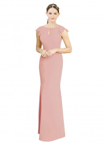 Soft Chiffon Mermaid Long Cap Sleeves Formal Dress / Bridesmaid Dress Barrie