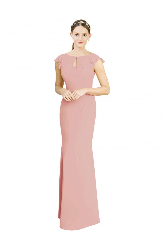 Soft Chiffon Mermaid Long Cap Sleeves Formal Dress / Bridesmaid Dress Barrie