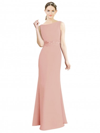 Luxe Chiffon Mermaid Long Sleeveless Bridesmaid Dress Barrie