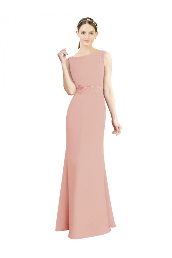 Luxe Chiffon Mermaid Long Sleeveless Bridesmaid Dress Barrie