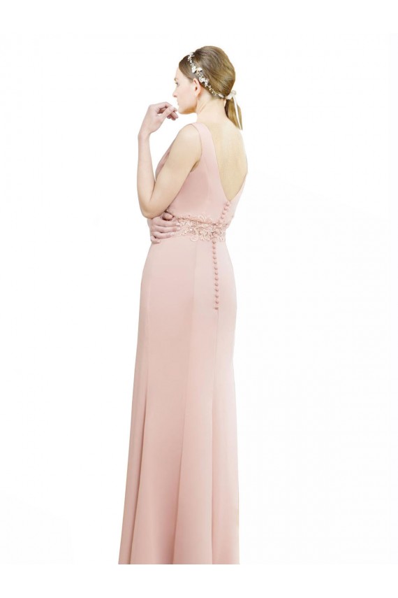 Luxe Chiffon Mermaid Long Sleeveless Bridesmaid Dress Barrie