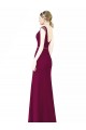 Soft Chiffon A-Line Long Sleeveless Boat Neck Low Back Bridesmaid Dresses Barrie