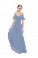 Lxue Chiffon A-Line Long Cap Sleeves Bridesmaid Dress Barrie