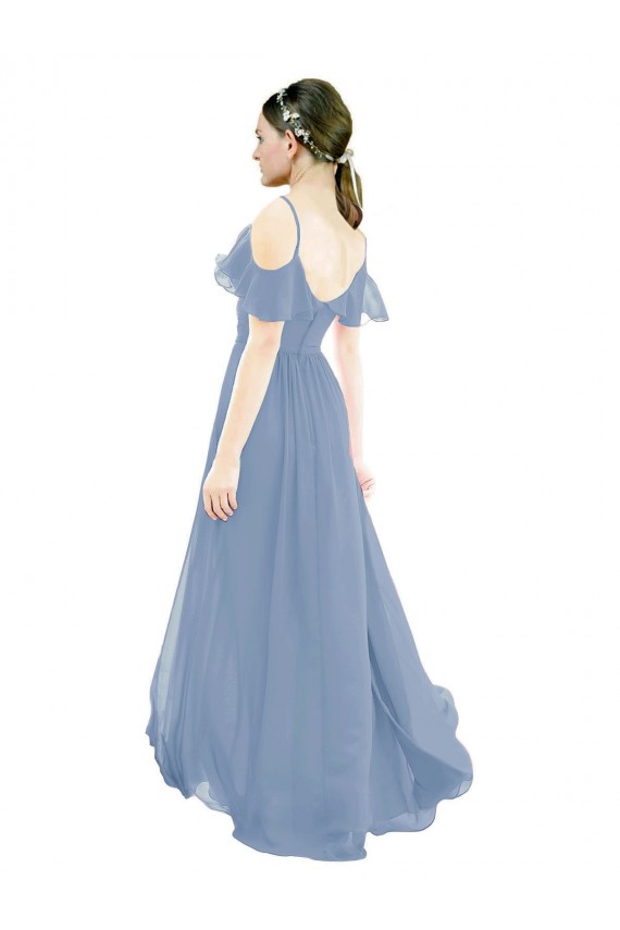 Lxue Chiffon A-Line Long Cap Sleeves Bridesmaid Dress Barrie