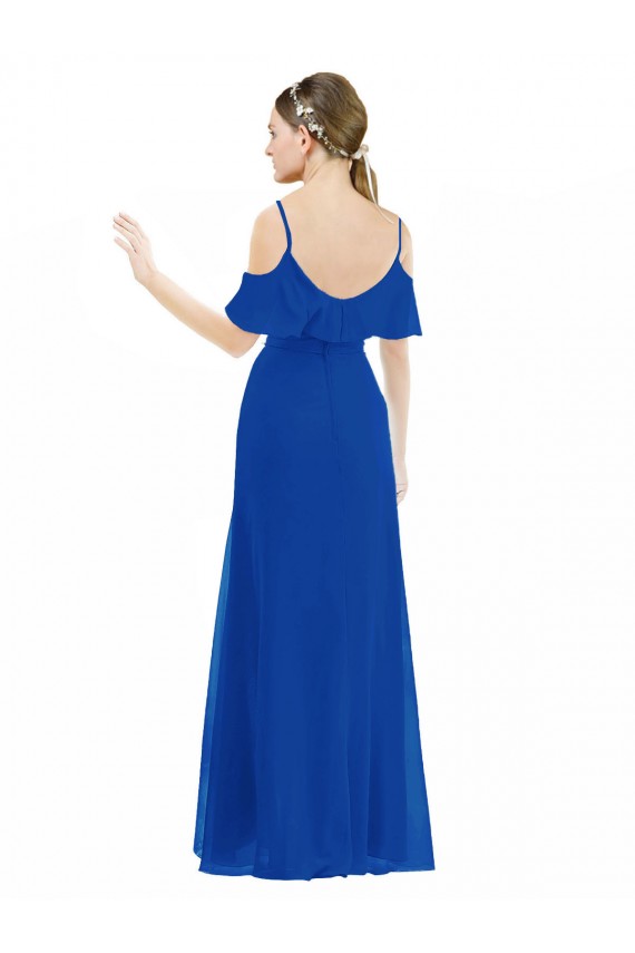 Soft Chiffon A-Line Long Cold Shoulder High Low Bridesmaid Dress Barrie